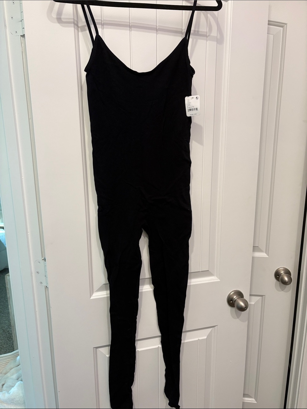 Free People Black Slim Spaghetti-Strap Jumpsuit